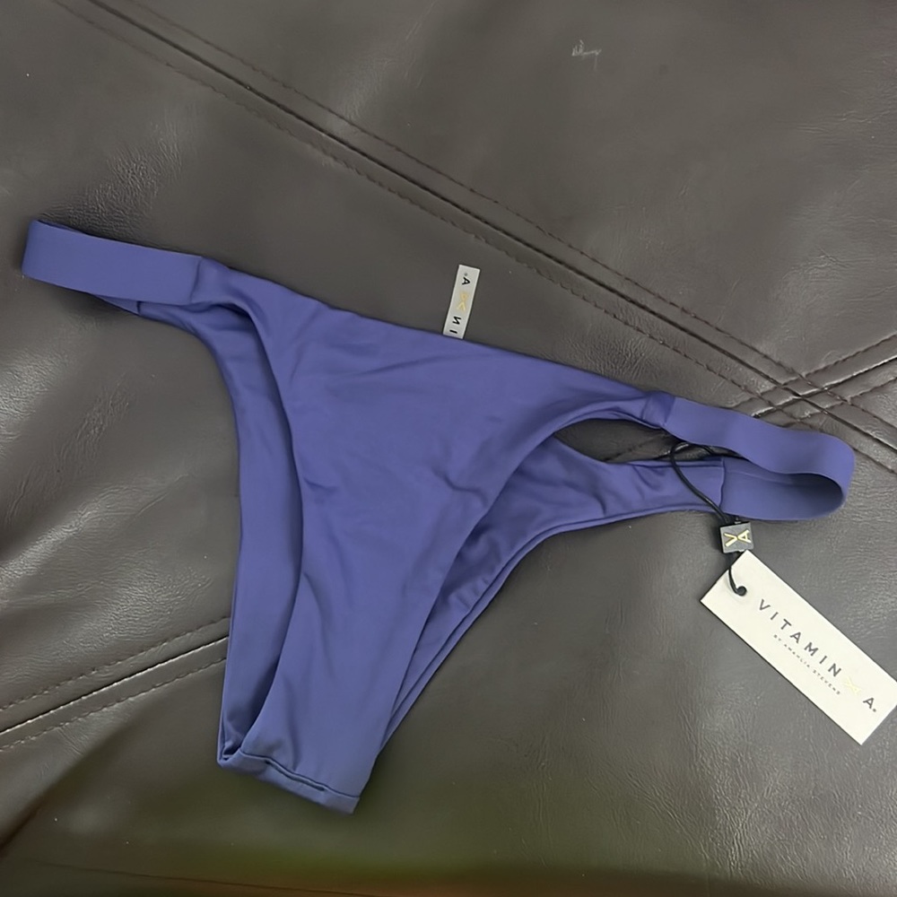 Vitamin A Swimwear Carmen Bikini Bottom in Deep Blue